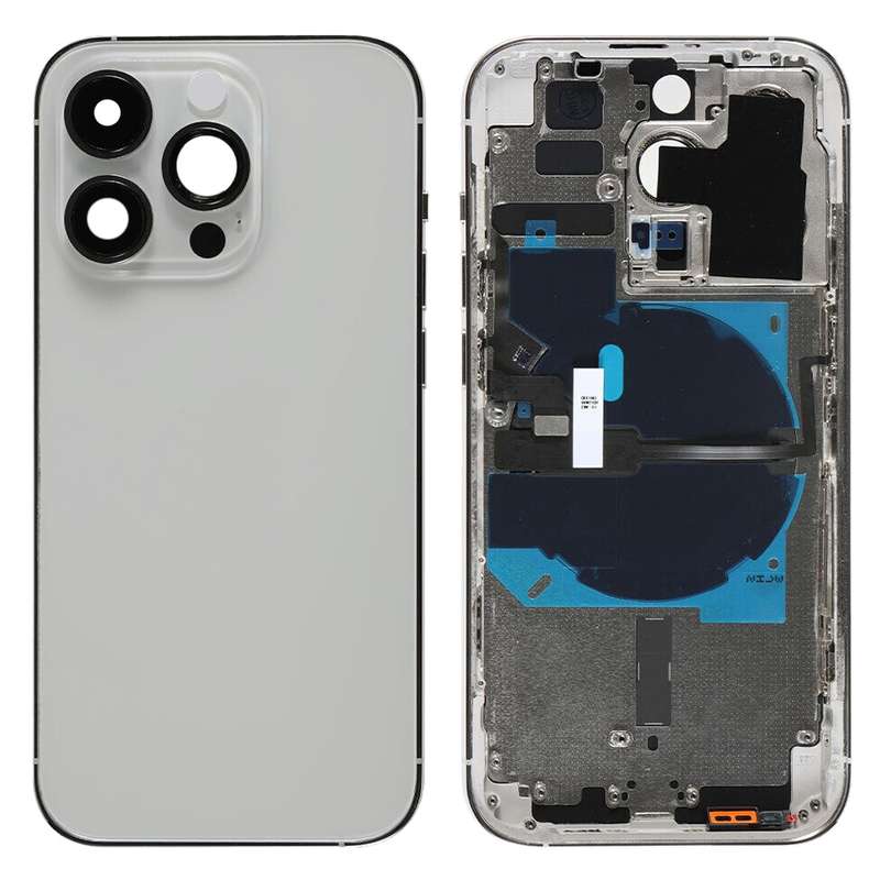 For iPhone 14 Pro Battery Back Cover with Power + Volume Flex Cable + Wireless Charging Module, Vers