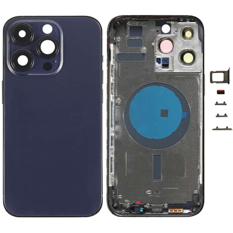 For iPhone 14 Pro Max Battery Back Cover with Side Keys & Card Tray, Version:China Version(Purple)