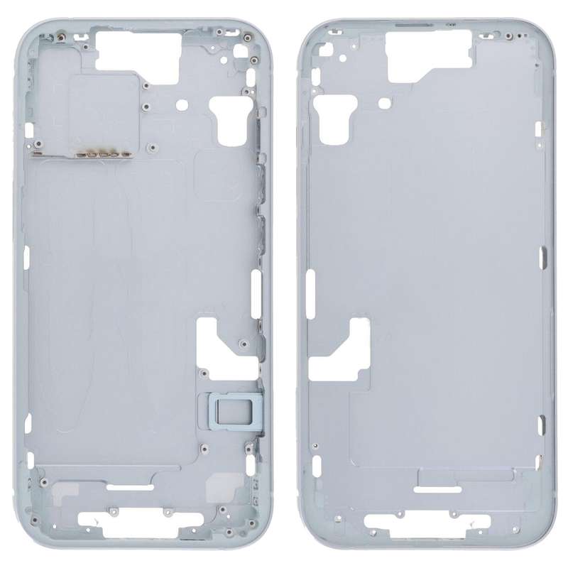 For iPhone 15 Middle Frame Bezel Plate with Side Keys + Card Tray, Version:China Version(Blue)