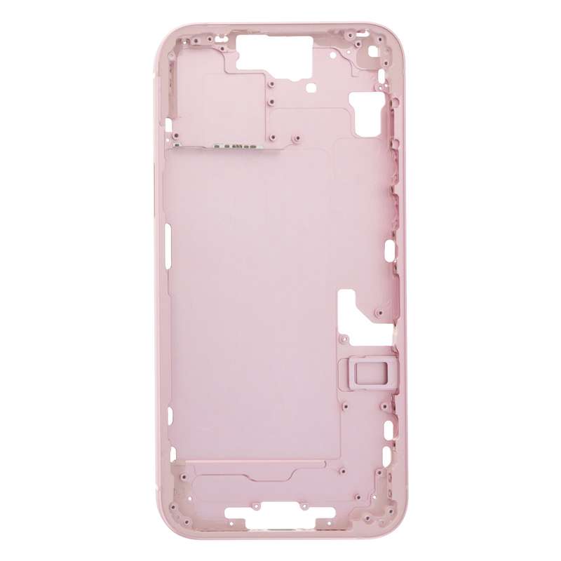 For iPhone 15 Plus Middle Frame Bezel Plate with Side Keys + Card Tray, Version:CE EU Version(Pink)