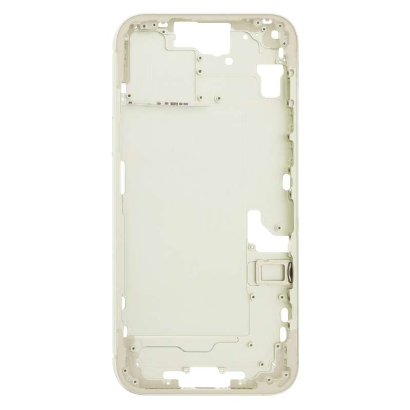 For iPhone 15 Plus Middle Frame Bezel Plate with Side Keys + Card Tray, Version:CE EU Version(Yellow