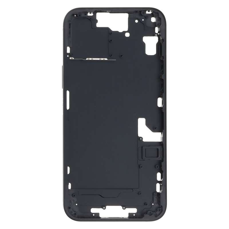 For iPhone 15 Plus Middle Frame Bezel Plate with Side Keys + Card Tray, Version:China Version(Black)