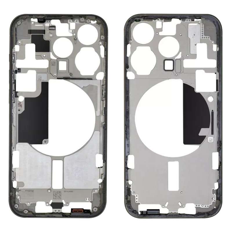For iPhone 15 Pro Middle Frame Bezel Plate with Side Keys + Card Tray, Version:CE EU Version(Black)