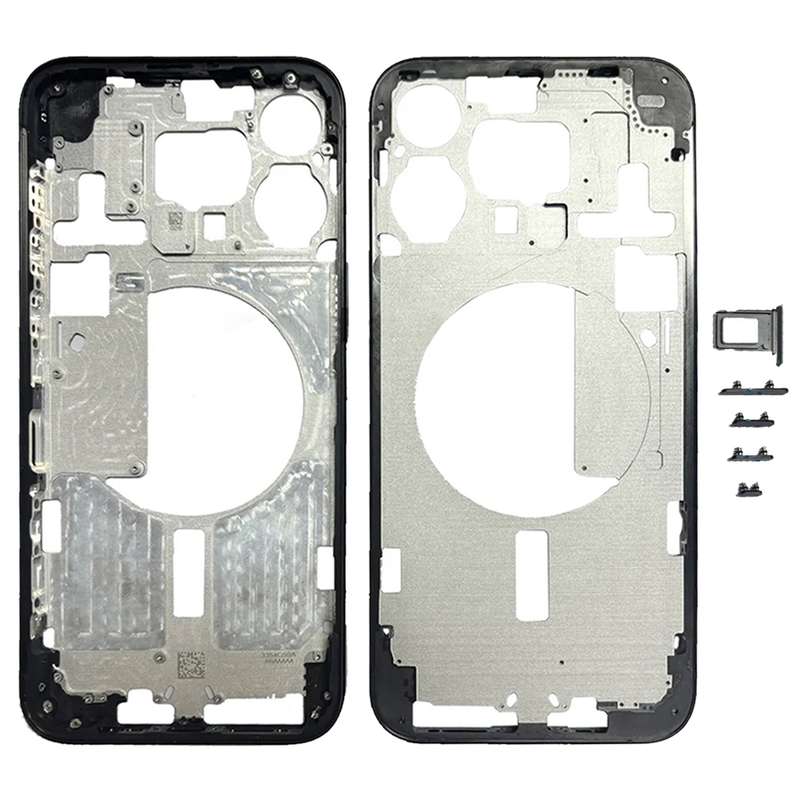 For iPhone 15 Pro Max Middle Frame Bezel Plate with Side Keys + Card Tray, Version:CE EU Version(Bla