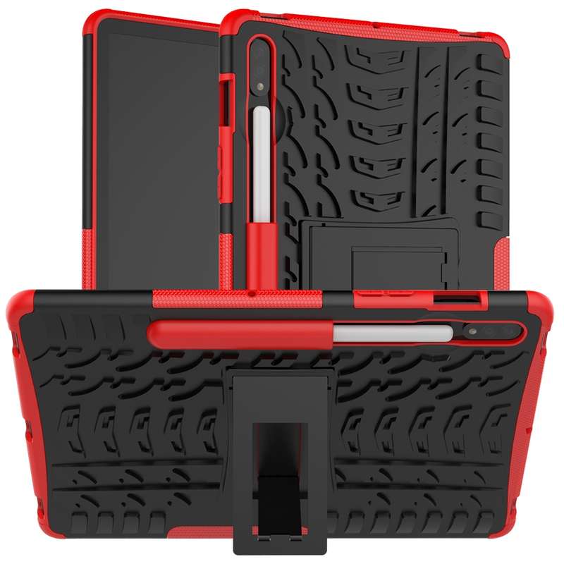 For Samsung Galaxy Tab S8 / Galaxy Tab S7 T870 / T875 Tire Texture Shockproof TPU+PC Protective Case