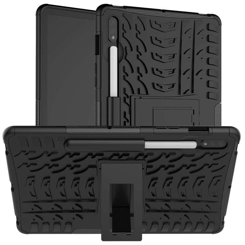 For Samsung Galaxy Tab S8 / Galaxy Tab S7 T870 / T875 Tire Texture Shockproof TPU+PC Protective Case