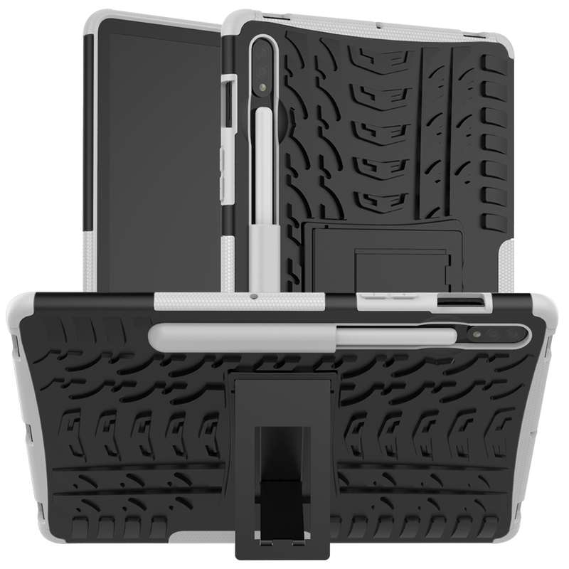 For Samsung Galaxy Tab S8 / Galaxy Tab S7 T870 / T875 Tire Texture Shockproof TPU+PC Protective Case
