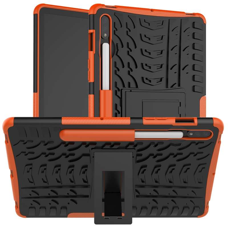 For Samsung Galaxy Tab S8 / Galaxy Tab S7 T870 / T875 Tire Texture Shockproof TPU+PC Protective Case