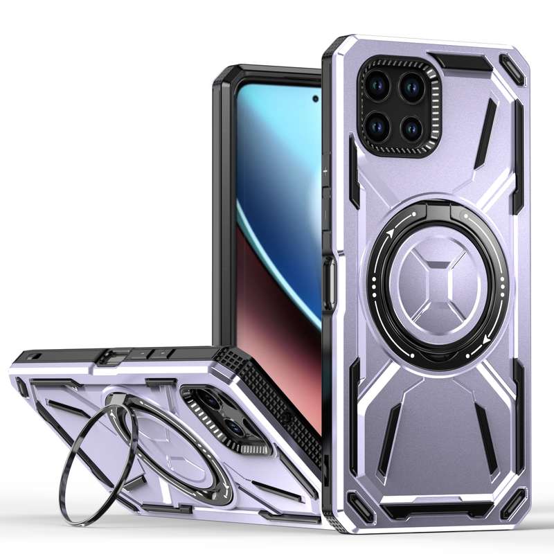 For T-Mobile Revvl 7 5G Armor II Series MagSafe Magnetic Holder Phone Case(Light Purple)