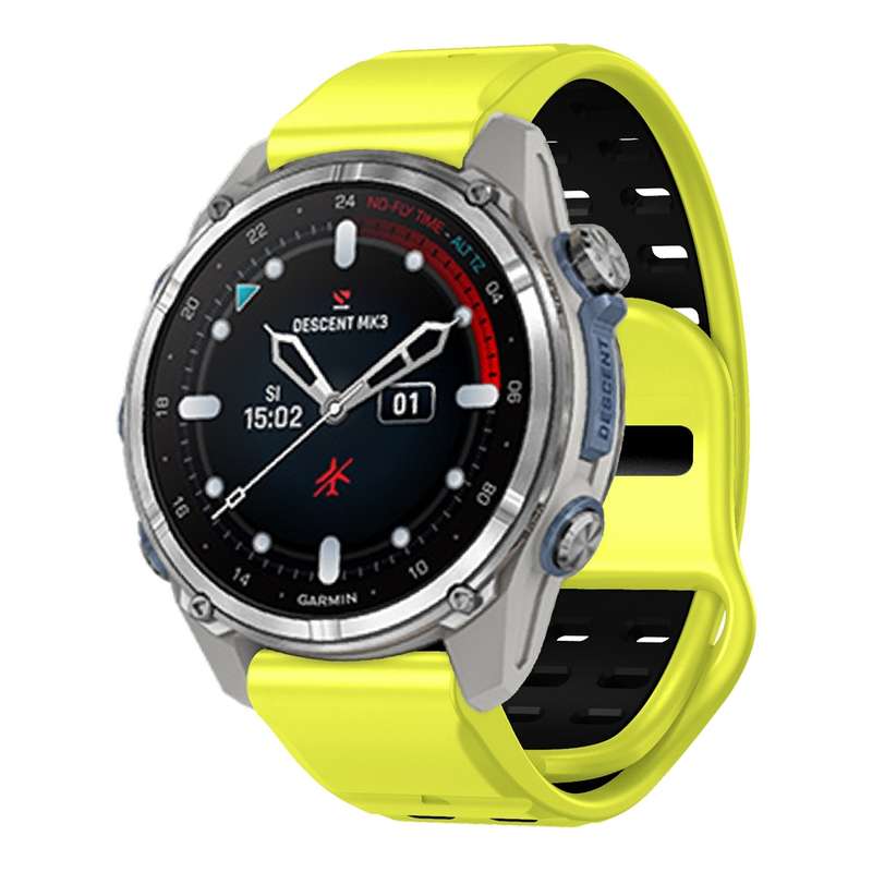 For Garmin 26mm Two Color Rivets Buckle Quick Release Silicone Watch Band(Blue Black)