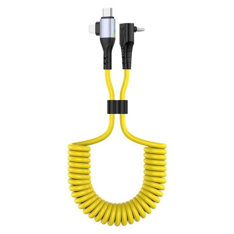 For LeadingIdeal L9 / L8 / L7 / L6 PD65W Type-C Elbow to Type-C, 8 Pin Spring Charging Cable(Brown)