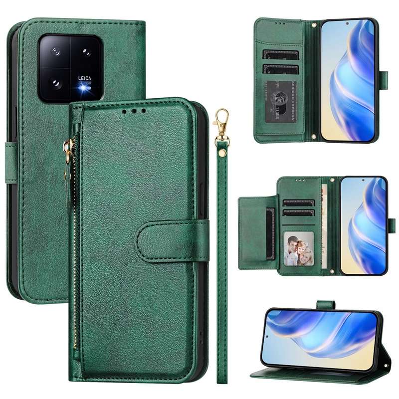 For Xiaomi 13 Pro Multi-Card Slots Zipper Wallet Leather Phone Case(Black)