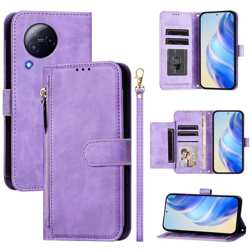 For Xiaomi Civi 3 Multi-Card Slots Zipper Wallet Leather Phone Case(Black)