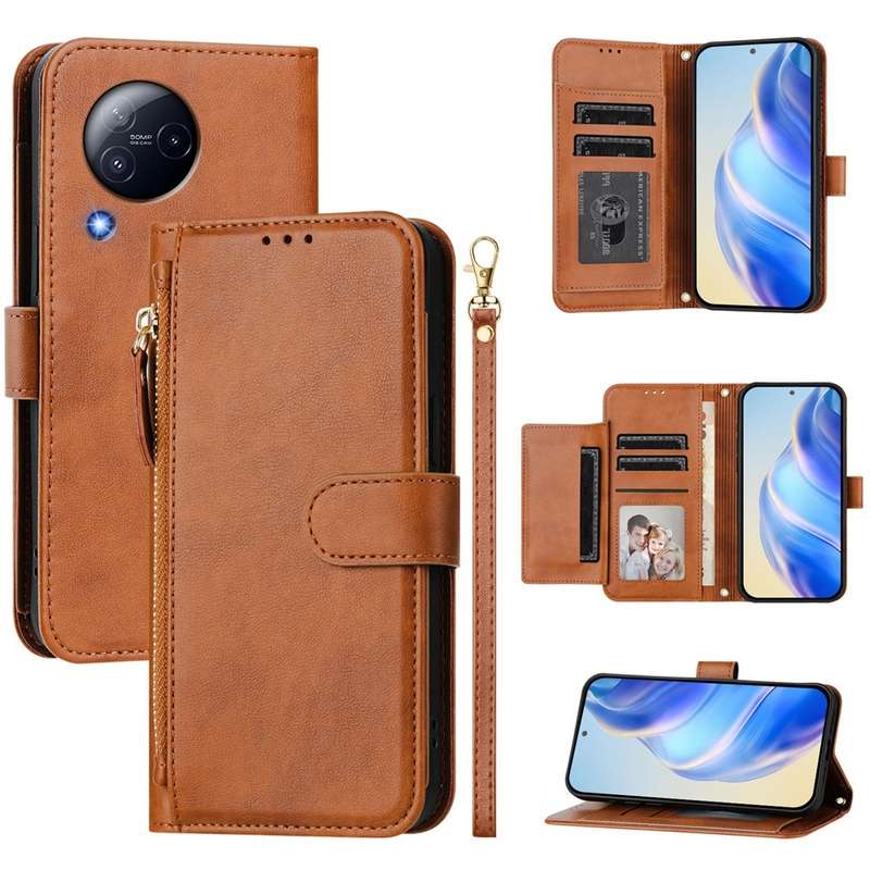 For Xiaomi Civi 3 Multi-Card Slots Zipper Wallet Leather Phone Case(Black)