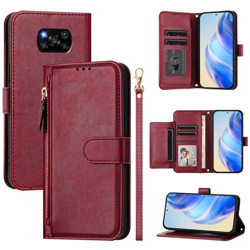 For Xiaomi Poco X3 GT Multi-Card Slots Zipper Wallet Leather Phone Case(Black)
