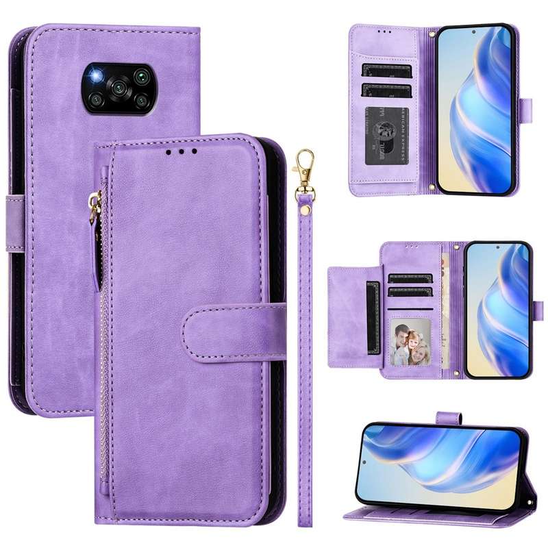 For Xiaomi Poco X3 GT Multi-Card Slots Zipper Wallet Leather Phone Case(Black)