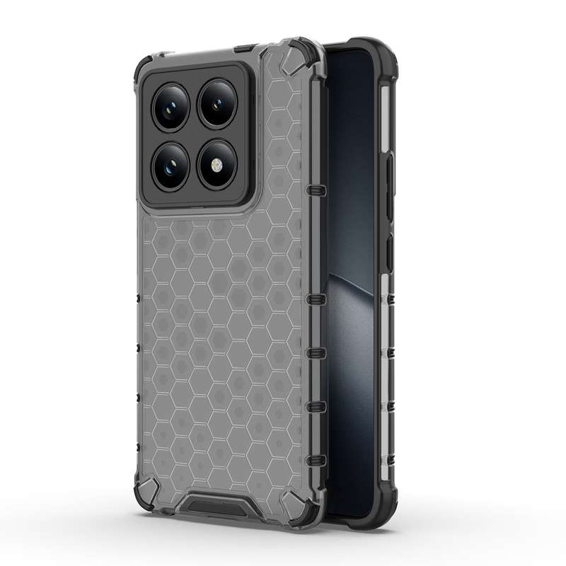 For Xiaomi 14T Pro 5G Global Honeycomb Shockproof Phone Case(White)