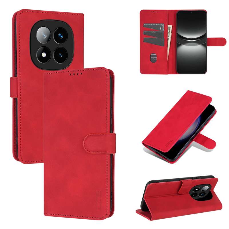 For Redmi Note 14 Pro 5G AZNS Skin Feel Calf Texture Flip Leather Phone Case(Blue)