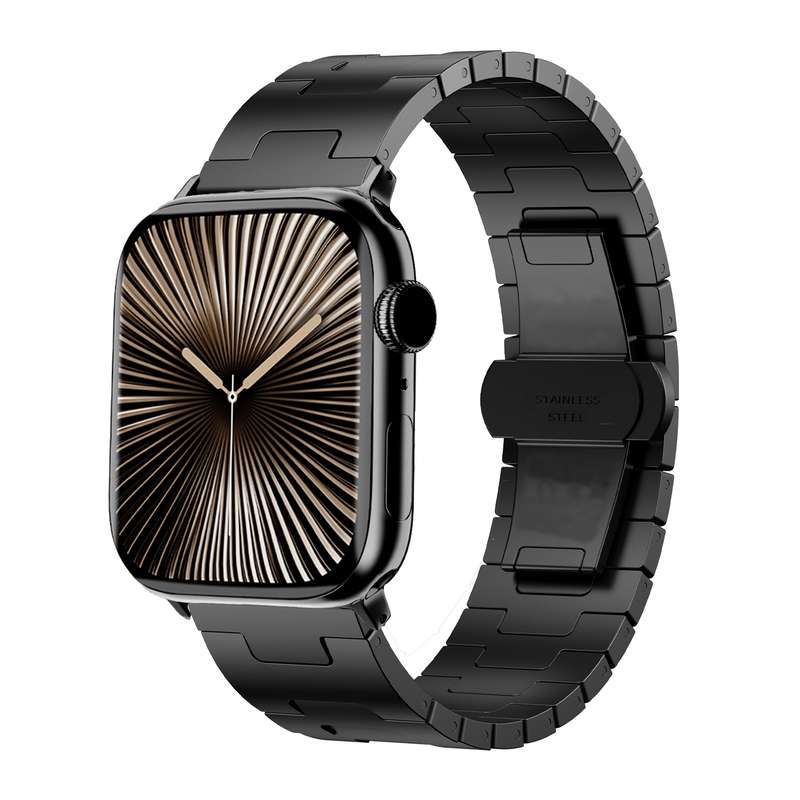 For Apple Watch 42mm / 41mm / 40mm / 38mm Side Release Stainless Steel Watch Band(Silver)
