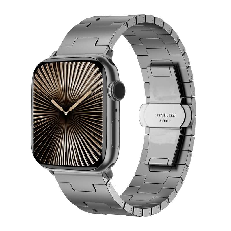 For Apple Watch 42mm / 41mm / 40mm / 38mm Side Release Stainless Steel Watch Band(Silver)