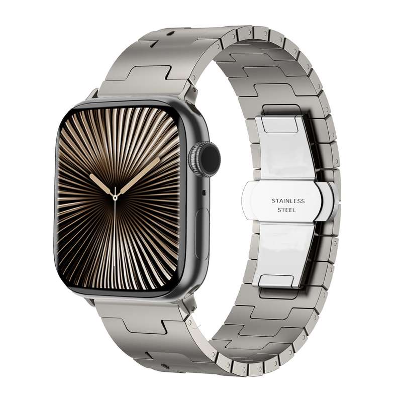 For Apple Watch 42mm / 41mm / 40mm / 38mm Side Release Stainless Steel Watch Band(Silver)