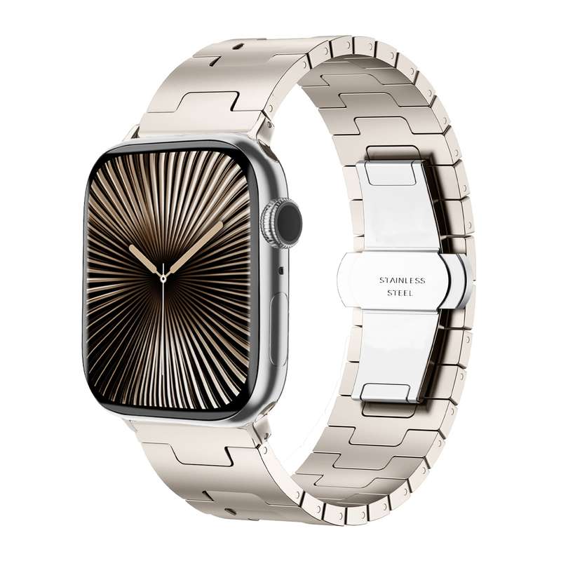 For Apple Watch 42mm / 41mm / 40mm / 38mm Side Release Stainless Steel Watch Band(Silver)
