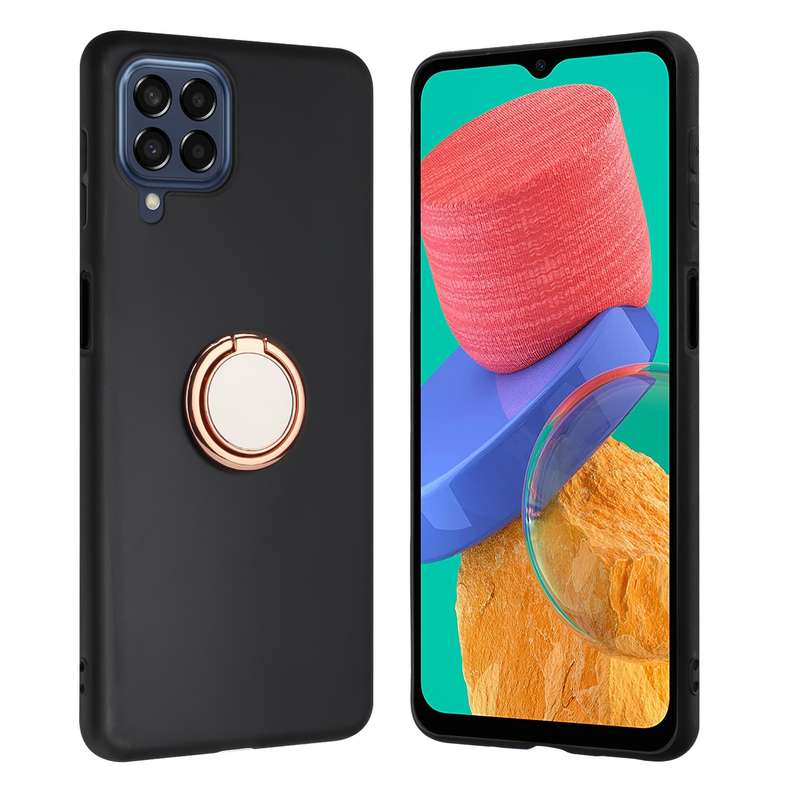 For Samsung Galaxy A12 / M12 Matte Ring Holder TPU Phone Case(Rose Gold)