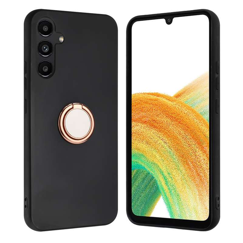 For Samsung Galaxy A15 4G / 5G Matte Ring Holder TPU Phone Case(Rose Gold)