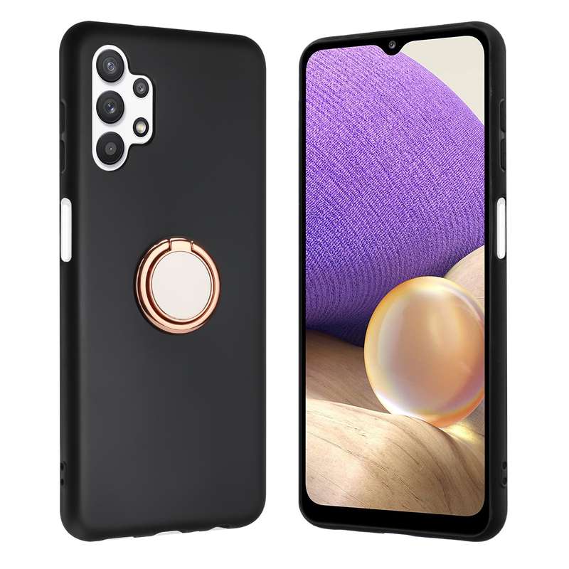 For Samsung Galaxy A32 5G Matte Ring Holder TPU Phone Case(Rose Gold)
