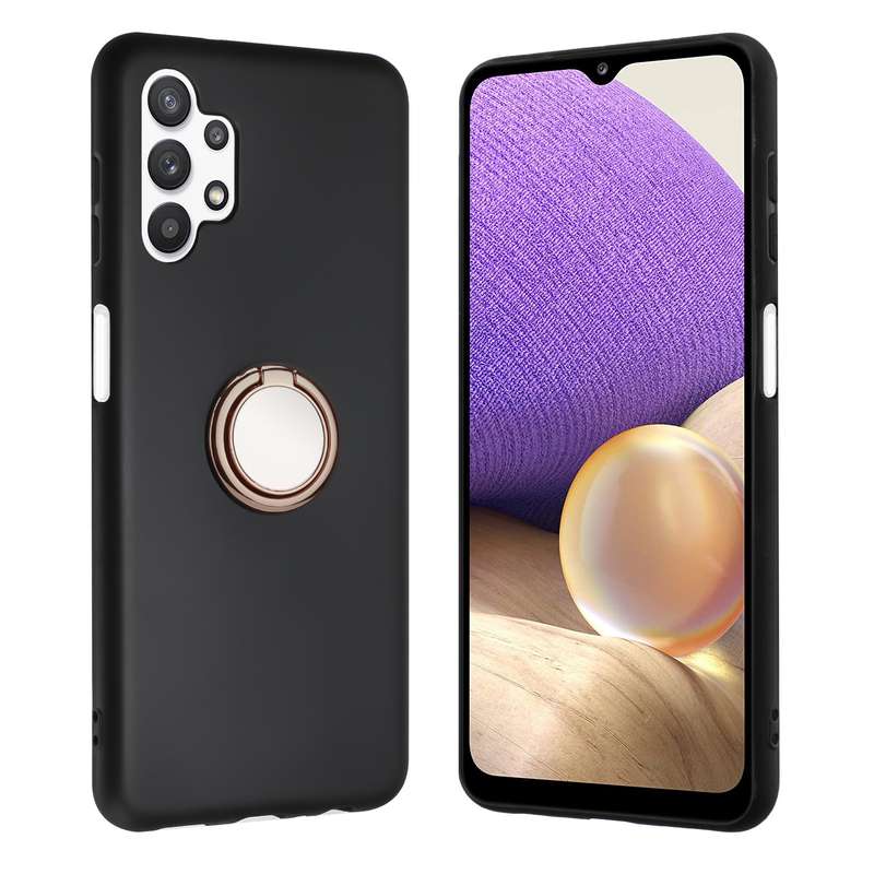 For Samsung Galaxy A32 5G Matte Ring Holder TPU Phone Case(Rose Gold)