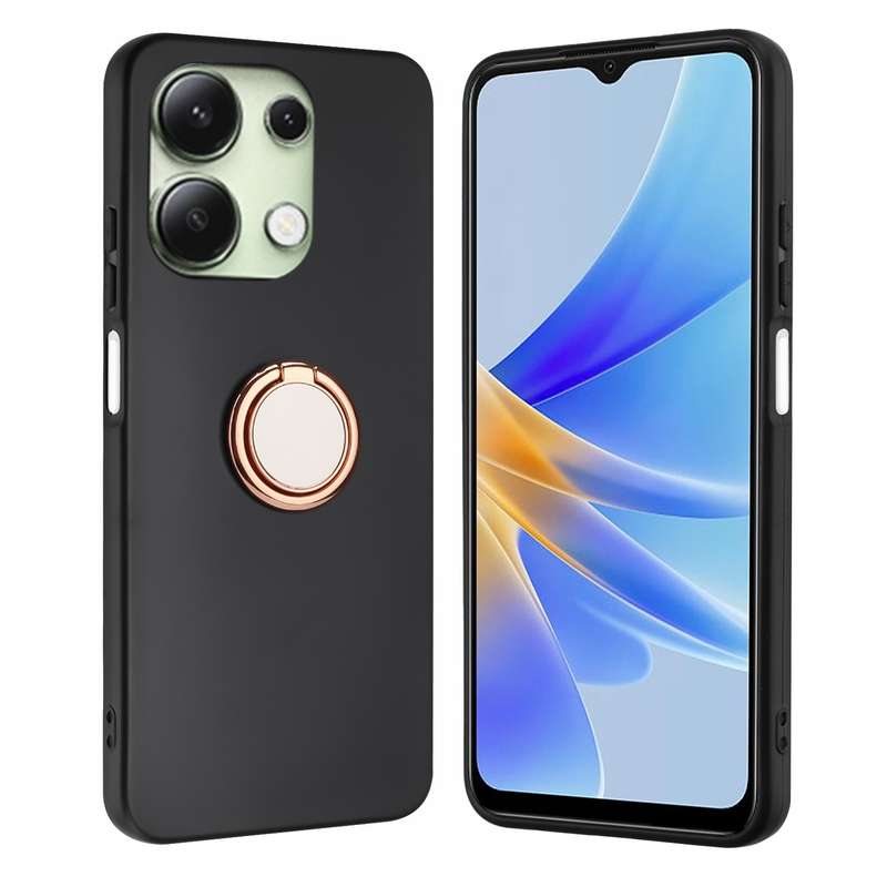 For Redmi Note 13 4G Matte Ring Holder TPU Phone Case(Rose Gold)