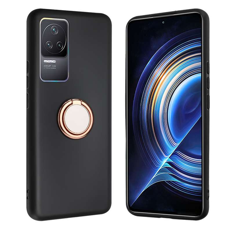 For Xiaomi 12T Matte Ring Holder TPU Phone Case(Rose Gold)