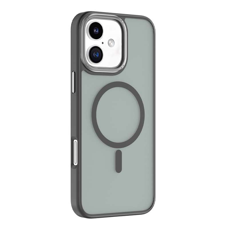 For iPhone 16 Mutural Skin Feel Series Frosted MagSafe Magnetic Phone Case(Black)