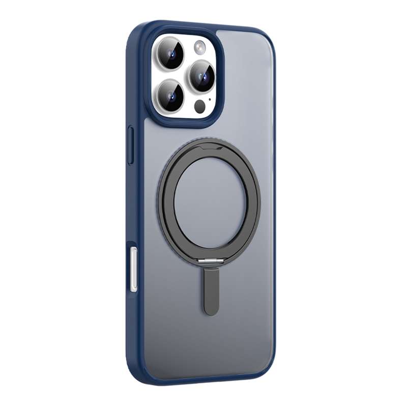 For iPhone 16 Pro Max Mutural Armor Series MagSafe Magnetic Holder Phone Case(Black)