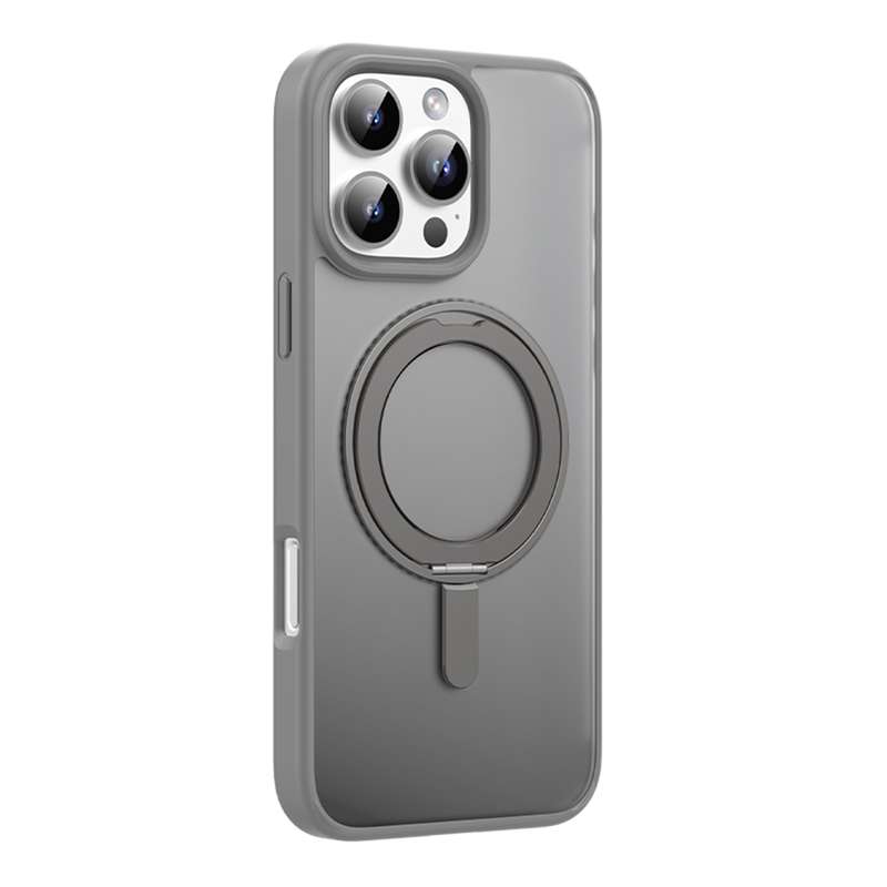 For iPhone 16 Pro Max Mutural Armor Series MagSafe Magnetic Holder Phone Case(Black)