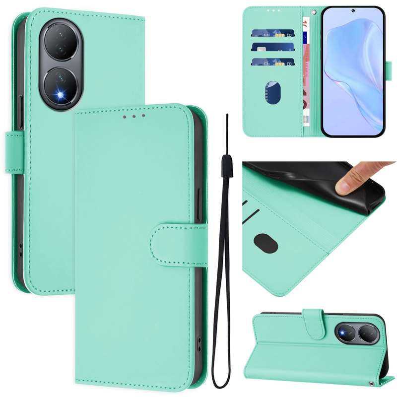 For vivo Y100 5G Global Skin Feel Solid Color Leather Phone Case with Lanyard(Brown)