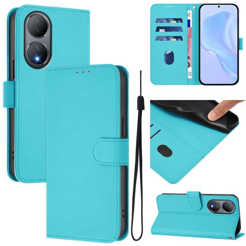 For vivo Y100 5G Global Skin Feel Solid Color Leather Phone Case with Lanyard(Brown)
