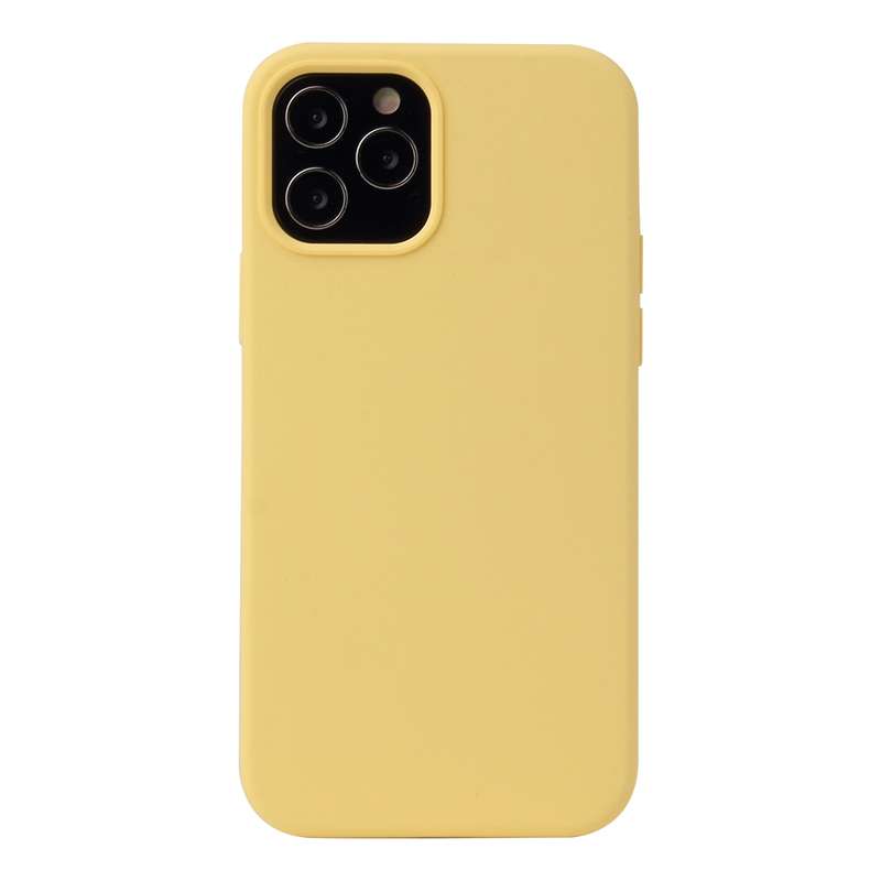 For iPhone 12 / 12 Pro Solid Color Liquid Silicone Shockproof Protective Case(Sand Pink)