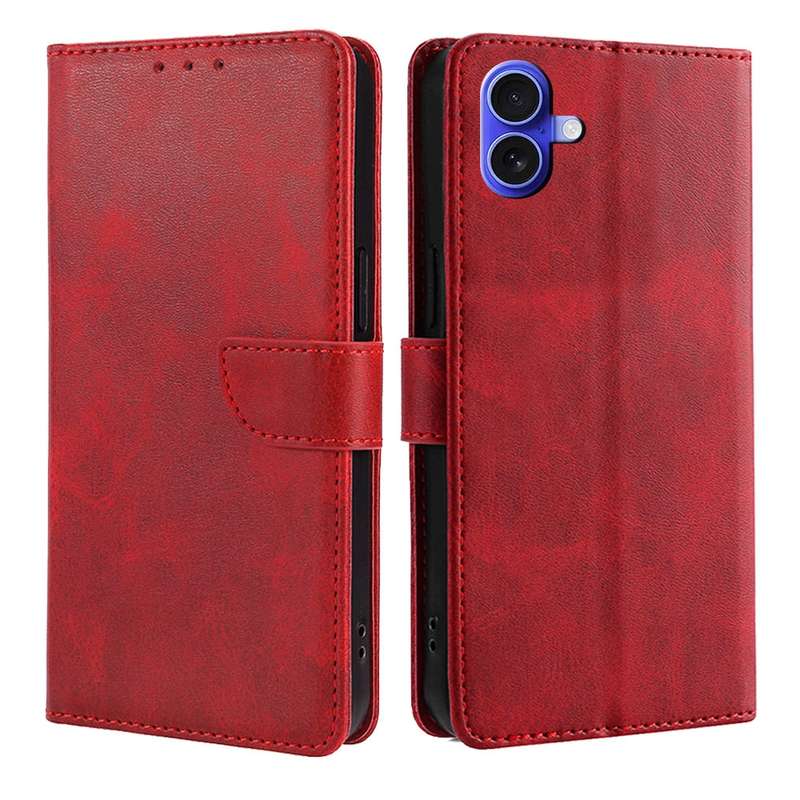For iPhone 16 Calf Texture Buckle Flip Leather Phone Case(Black)