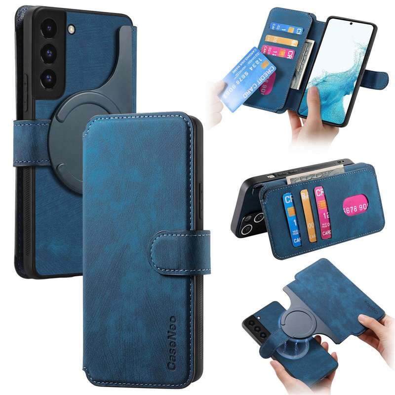 For Samsung Galaxy S21+ 5G CaseNeo MagSafe RFID Anti-theft Retro Leather Phone Case(Black)