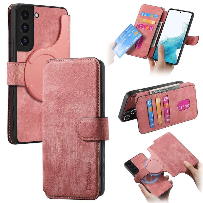 For Samsung Galaxy S21+ 5G CaseNeo MagSafe RFID Anti-theft Retro Leather Phone Case(Black)