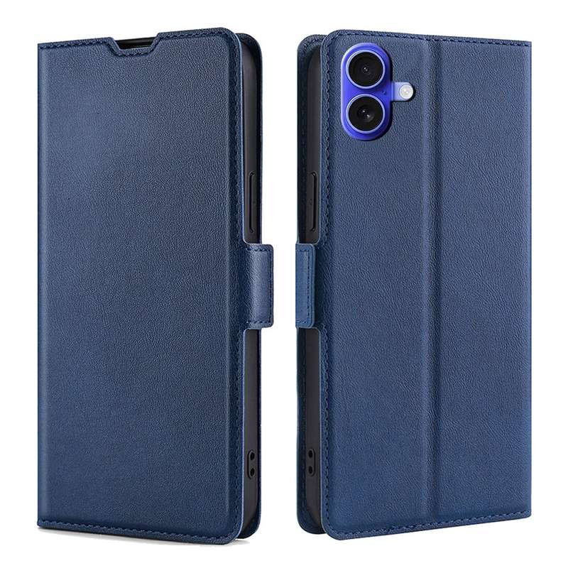 For iPhone 16 Ultra-thin Voltage Side Buckle Horizontal Flip Leather Phone Case(Black)