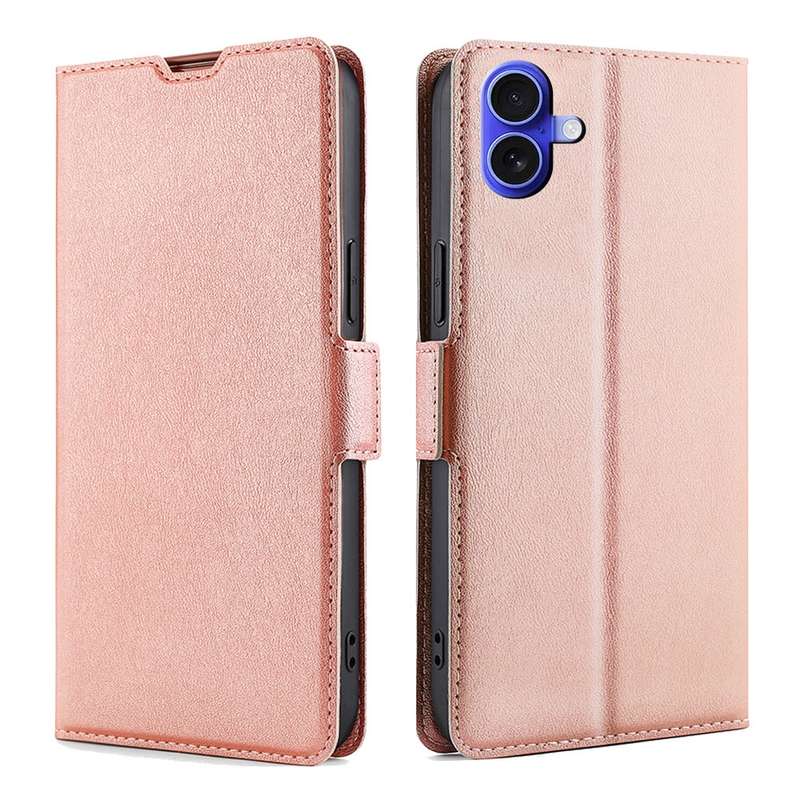 For iPhone 16 Ultra-thin Voltage Side Buckle Horizontal Flip Leather Phone Case(Black)