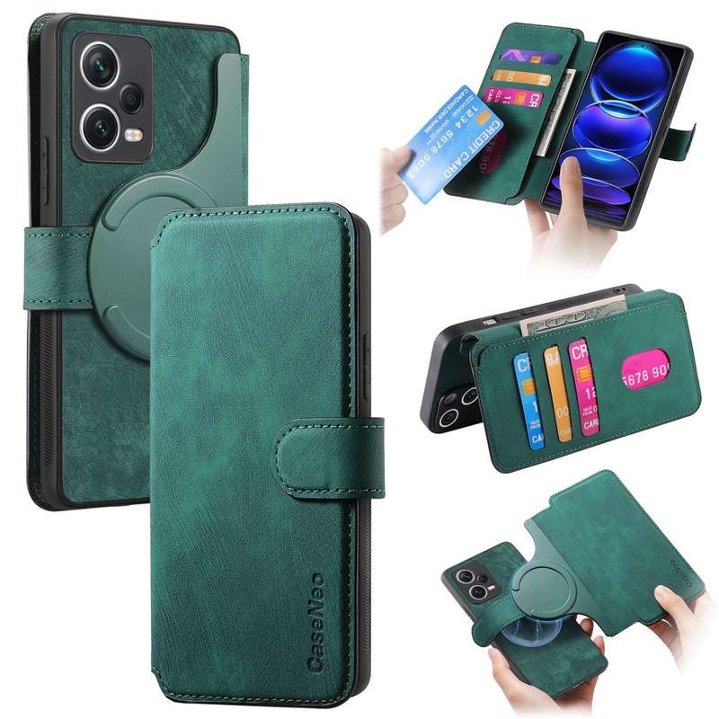 For Redmi Note 12 Pro+ 5G CaseNeo MagSafe RFID Anti-theft Retro Leather Phone Case(Black)