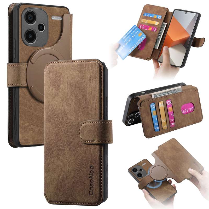 For Redmi Note 12 Pro+ 5G CaseNeo MagSafe RFID Anti-theft Retro Leather Phone Case(Black)