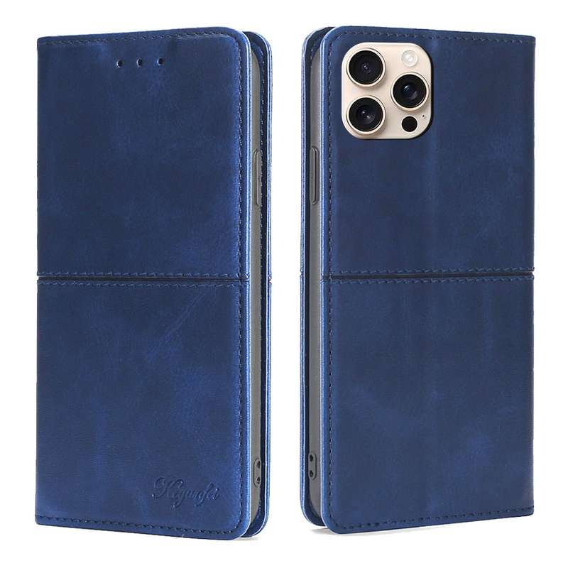 For iPhone 16 Pro Max Cow Texture Magnetic Leather Phone Case(Black)