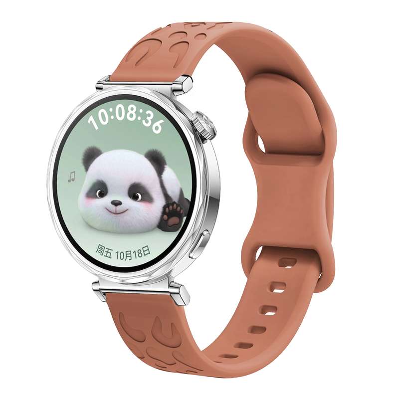 For Huawei Watch GT 5 41mm Leopard Embossed Silicone Watch Band(Pink)