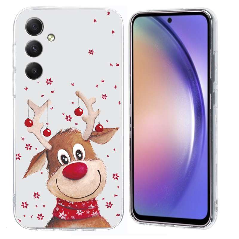 For Samsung Galaxy S25 5G Christmas Painted Pattern TPU Transparent Phone Case(Snowman)