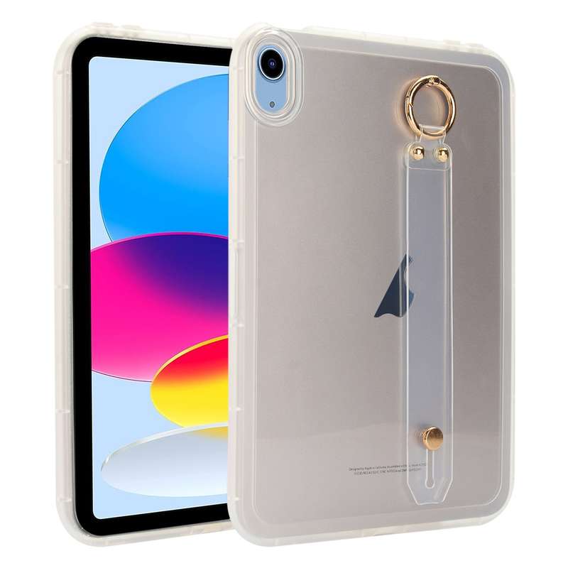 For iPad 10th Gen 10.9 2022 Wristband Holder PC Hybrid TPU Soft Tablet Case(Pink)
