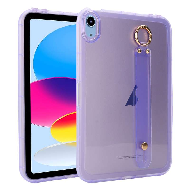 For iPad 10th Gen 10.9 2022 Wristband Holder PC Hybrid TPU Soft Tablet Case(Pink)
